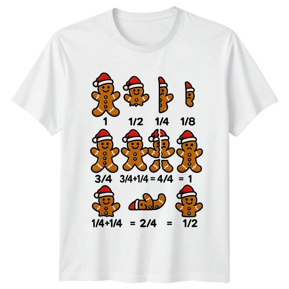 Gingerbread Unisex Fractions Christmas Holidays Unisexs Unisexs Tee Math Learning S
