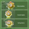 Colorful Flower Bubble Machine Dancing Light-up Flower Bubble Maker Summer Outdoor Handheld Automatic Bubble Blower Toy Toddlers Boys Girls Gift