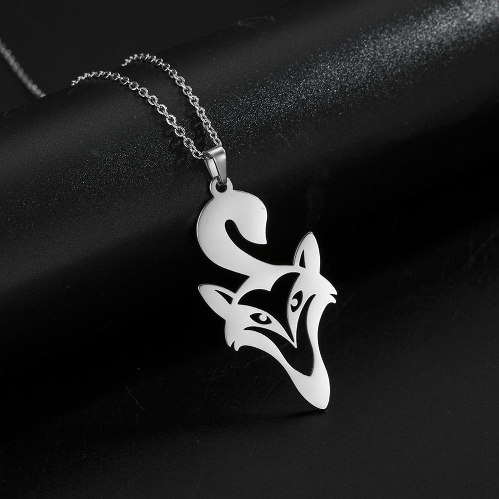 Fox Animal Pendant Necklace Stainless Steel Choker Chain Necklaces Summer Jewelry Best Wishes for Women