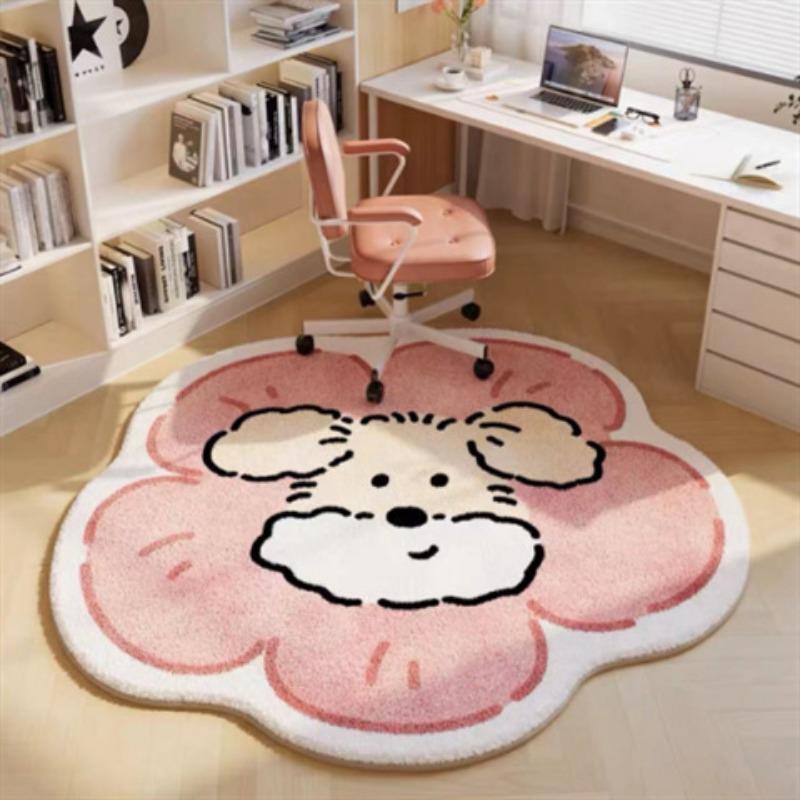 Bedroom Carpet Plush Cartoon Decoration Girl Room Bed Blanket Cloakroom Living Room Thick Imitation Cashmere Round Mat