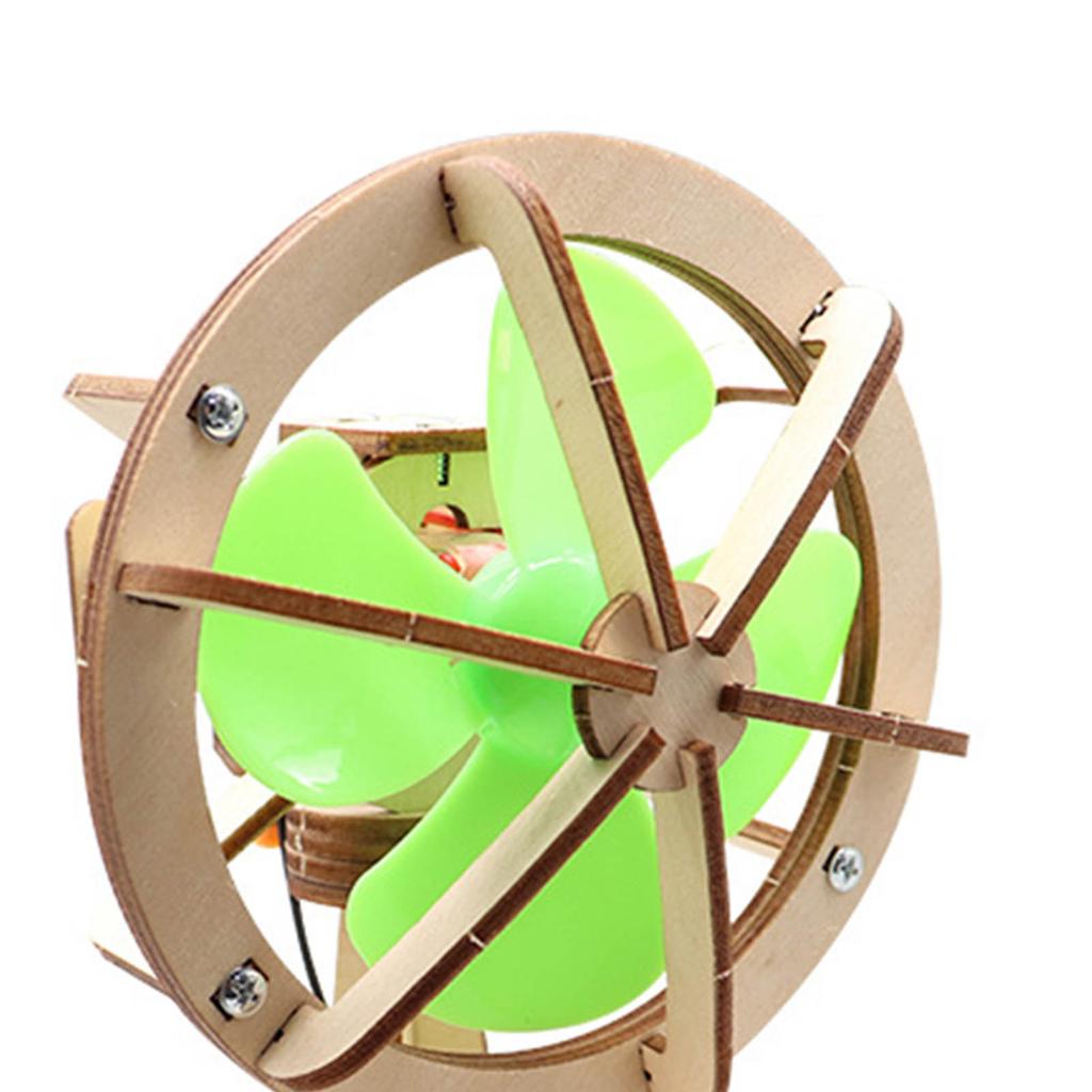 Wood Fan Model DIY Electric Oscillating Fan Building Kit for Children Kids Science Classes