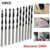 10 Pcs 3mm Diameter Woodworking Drill Bit Wood Drills With Center Point Pack Center Point Pack Spiral Twists Drill Bit Tools