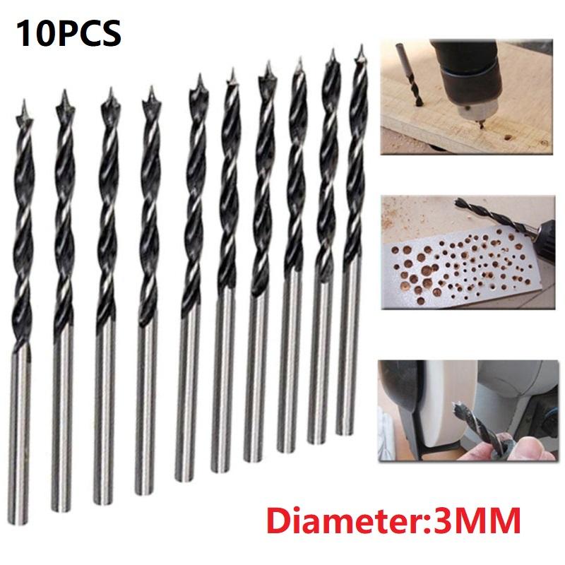 10 Pcs 3mm Diameter Woodworking Drill Bit Wood Drills With Center Point Pack Center Point Pack Spiral Twists Drill Bit Tools
