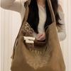 Embroidered Tote Bag with Large Capacity, Casual Letter-style, Commuter Single Shoulder Crossbody Bag