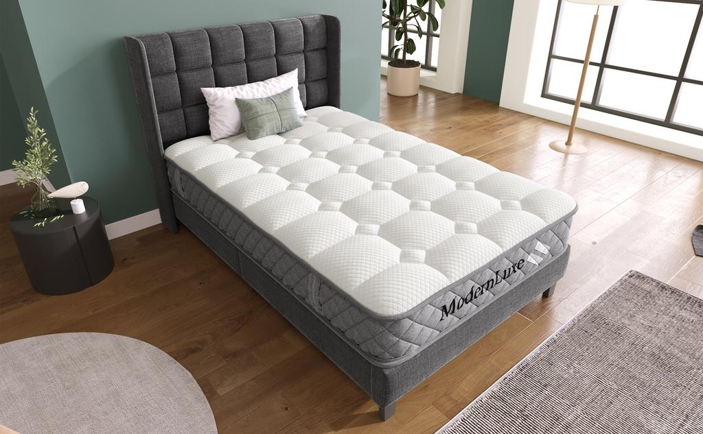 Orthopädische Kaltschaummatratze 90x200 cm, 7-Zonen-Taschenfederkern, H3 (mittelhart), OEKO-TEX zertifiziert, 20 cm Höhe, 4 Griffe + vakuumverpackt