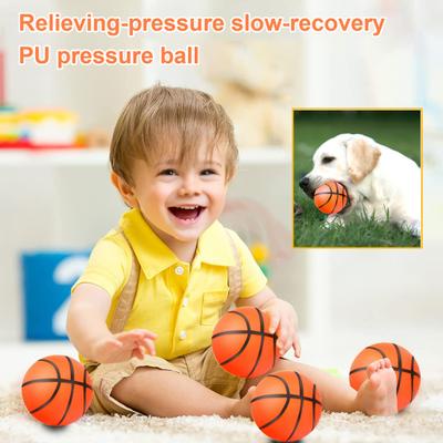 2Pcs Decompression Toy Stress Relief Ball 6cm Palm Size Slow Rebound Basketball Soft Squeeze Toy Hand Exercise Ball