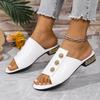 Fashion Women High Heels Slippers Fashion Shoes for Women Square Heels Beach Sandals 2025 New Summer Open Toe Slippers Slides Women