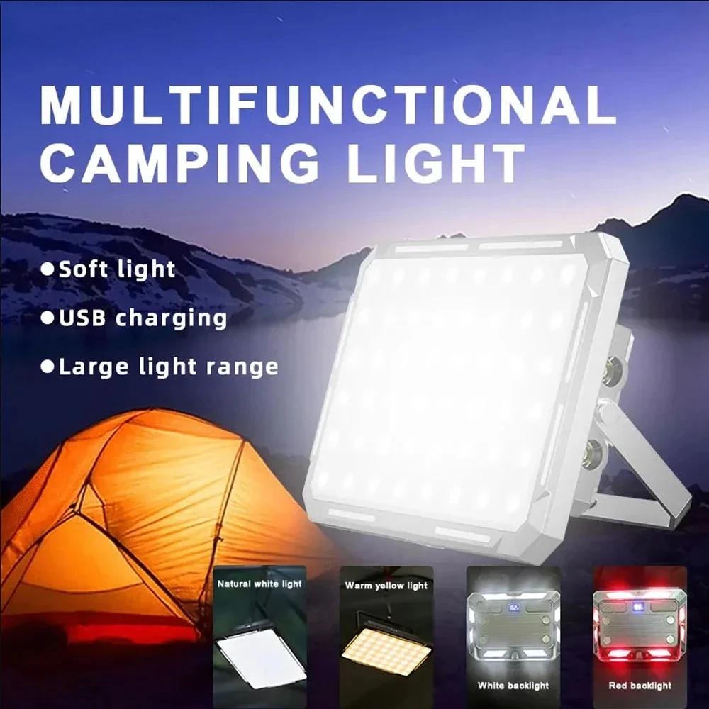 288 LED Camping Light USB Rechargeable Super Bright Torch 5 Modes Magnetic Attraction Work Light Outdoor Tent Lighting with Hook