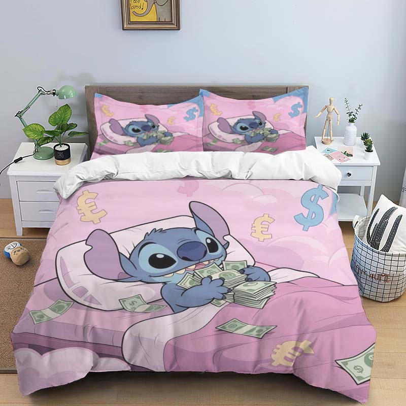 Multiple Sizes of Cartoon Stitch Duvet Cover and Pillowcase Sets - Home Decor, Creative Plus Size Bedding Sets Suitable for Boys