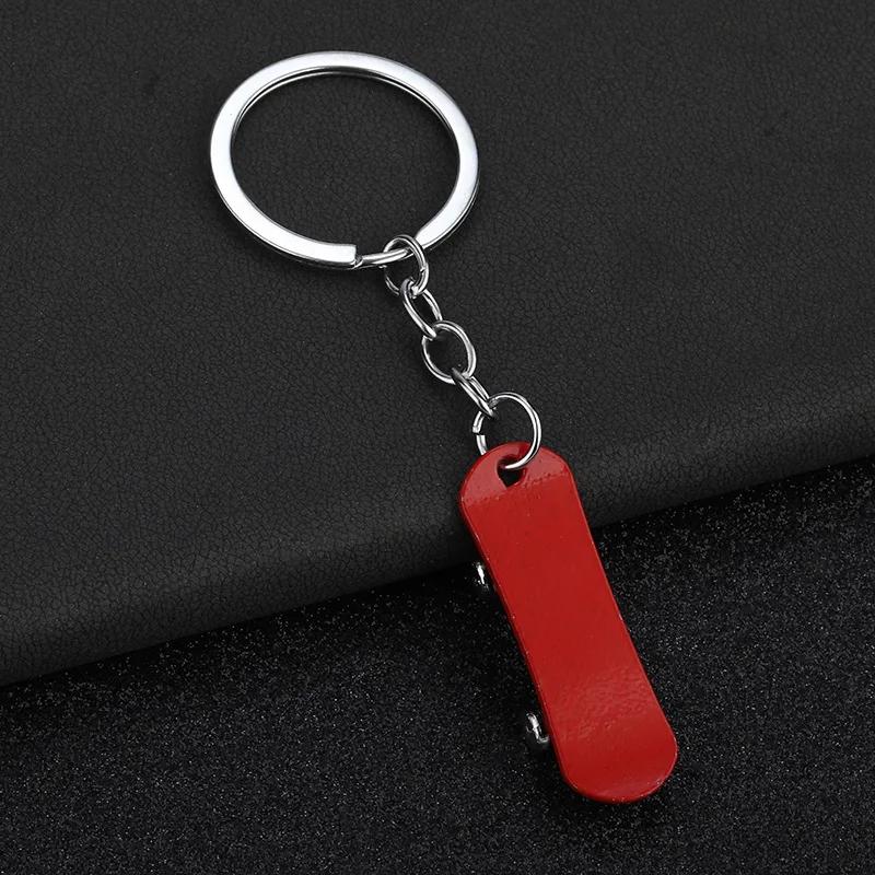 

Creative Skateboard Mini Metal Cute Keychain Enthusiast Skate Pendant Key Ring Accessories Personalized Keyring Lover Small Gift красный