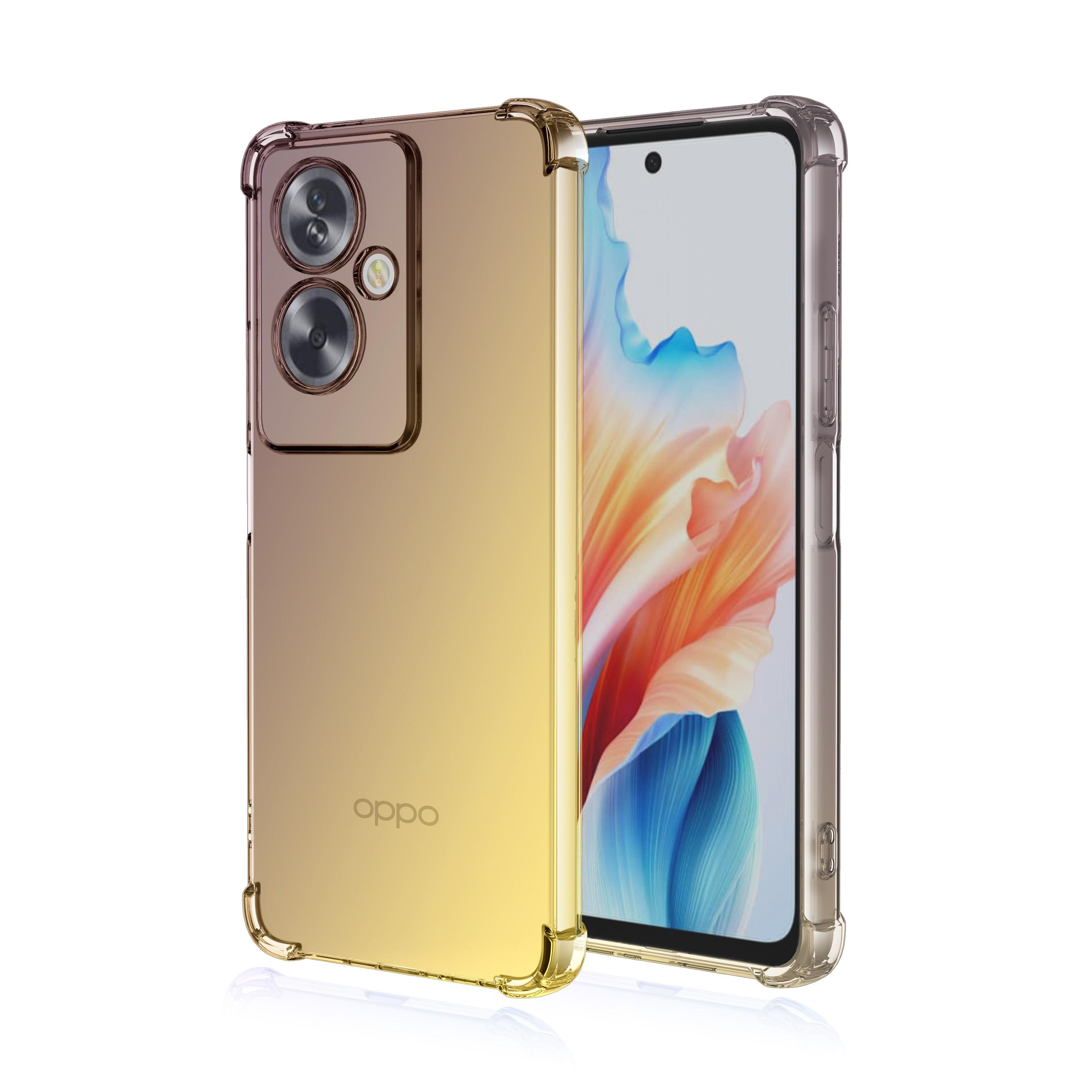 

Прозрачный милый чехол для телефона с градиентом, тонкий, против царапин, гибкий чехол из ТПУ, противоударный защитный чехол для Oppo A1 Pro 5G A9 A5 2020 A31 A35 A52 A54s A15 Oppo A54 5G (CPH2195) чёрный/золотой