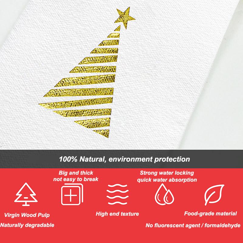 30*43cm Dust-free Napkins Virgin Wood Pulp Serviette Wedding Party Western Restaurant Decoration Christmas Pattern Paper Napkins