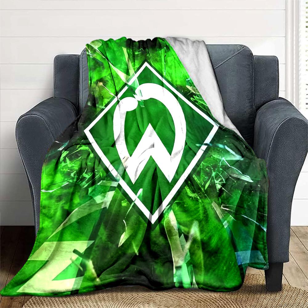 Fußballverein Diamant Logo Zerbrochene Grüne Textur Druck Flanelldecke Fußball Grafik Weiche Kuscheldecke Sportfan Schlafzimmer Dekor