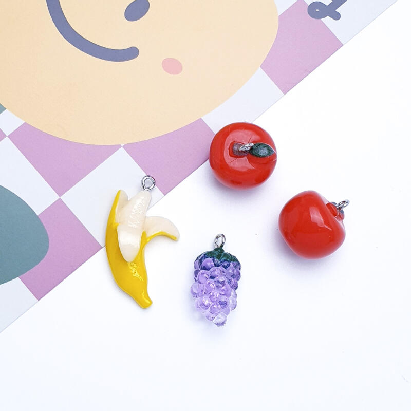 Acrylic Grape Apple Banana Fruit Keychain Accessory Supplies grape