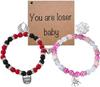 Spider Friendship Bracelets Matching Bracelets for Couple Best Friends Bff Magnet Heart Bracelets Goth Jewelry Gifts for Women