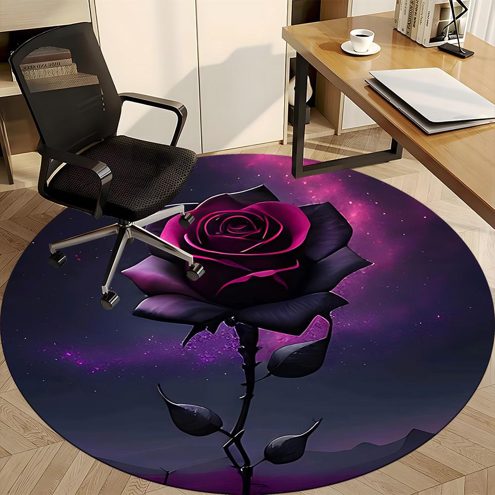 1pc Rose Nebula Office Round Area Rug, Under Office Chairs Bedroom Living Room Home Decor, Room Deco, Available In Various Sizes