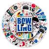 Bowling Personality Graffiti Stickers - 50 Waterproof Cartoon Stickers for Suitcase, Skateboard, Computer, and Tablet Decoration.