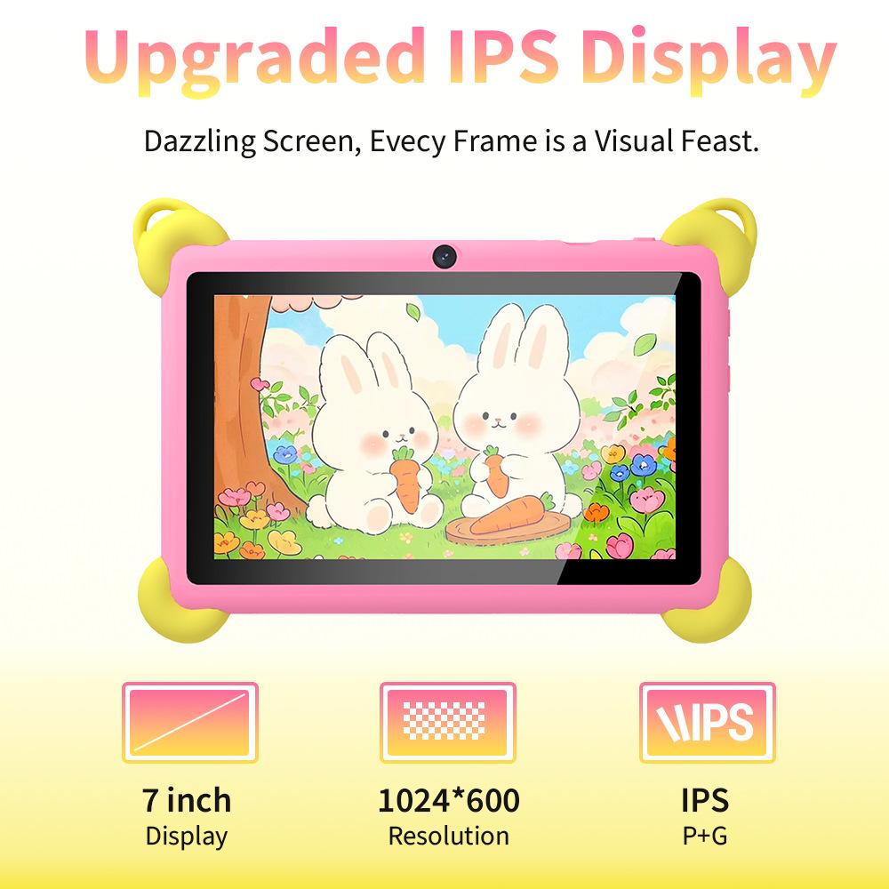 7-inch Android Children's Tablet with IPS HD Screen & Drop-proof Silicone Case