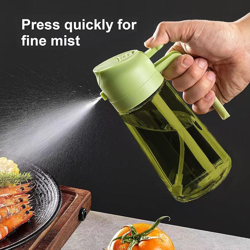 2-In-1 Dark Glass Oil Sprayer Olive Oil Dispenser Black Lightproof Oil Sprayer For Cooking Salads And Barbecues Barbecue Tools