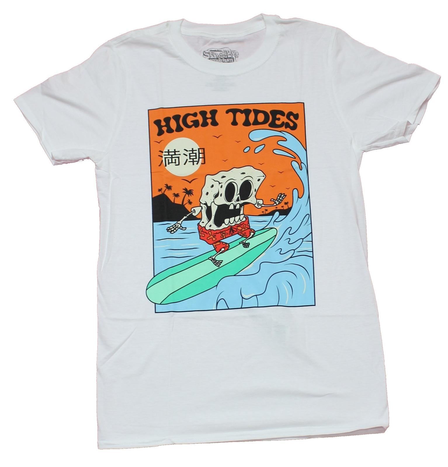 Spongebob Squarepants Adult New T-Shirt - High Tide Skeleton Bob Pic S разноцветный