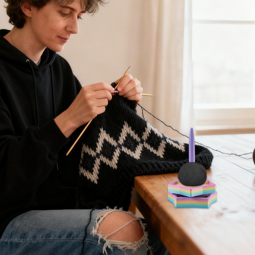 Yarn Holder For Knitting Smooth Bearing Storage Organizer With Rotating Mechanism 3d Printing Yarn Spool Rack For Women