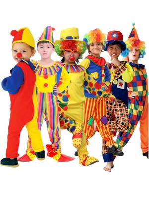 Children's Halloween Circus Clown Costume for Stage Performance and Masquerade