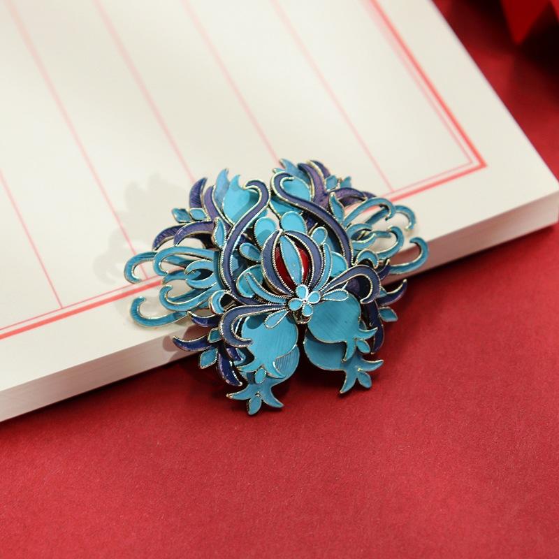 Chinese style court cloisonne point cui brooch retro temperament cheongsam coat brooch high-end accessories women