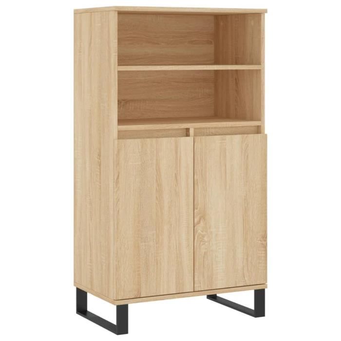 VidaXL Buffet haut Chêne sonoma 60x36x110 cm Bois d'ingénierie 831495