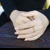 French Retro 18K Small Plain Ring Round Bead Ring Women'S Non-Fading Ring Niche High-End Light Luxury Joint Ring