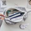 Korean Polka Dot Design Pencil Case Large-capacity Soft Touch Stationery Pouch Pen Bag Gift