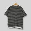Vintage 90s Hawaiian Liquid Surf Striped T Shirt XLarge Tribal Stripe All Over Print Shirt Retro Grey Geometric Jacquard Border Surf Tee XL