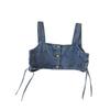 Stilvolle Eleganz Mode Damen Business Casual Weste Krawatte Kurzes Design Schlanke Einreihige Ärmellose Jeansweste Kleines Camisole Layering Top Damen