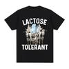 Lactose Resistant Pattern Printed T-shirt for Women's Retro Fashion Short Sleeved T-shirt Casual and Comfortable Large T-shirt