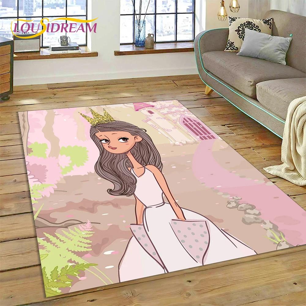 Alfombra Alfombra de Dibujos Animados de Hada Bailarina de Ballet de Ensueño Linda para Decoración de Sala de Estar Dormitorio, Decoración Antideslizante para Sofá Felpudo Niño
