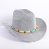 Popular European and American Classic Western Denim Straw Hat, Men's and Women's Fashion Outdoor Sunscreen Sequined Straw Hat