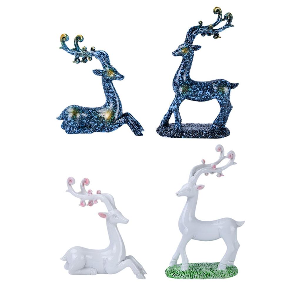 Figure Car Dashboard Decoration Reindeer Statues Resin Automotive Interior Accessories for Vehicles Christmas