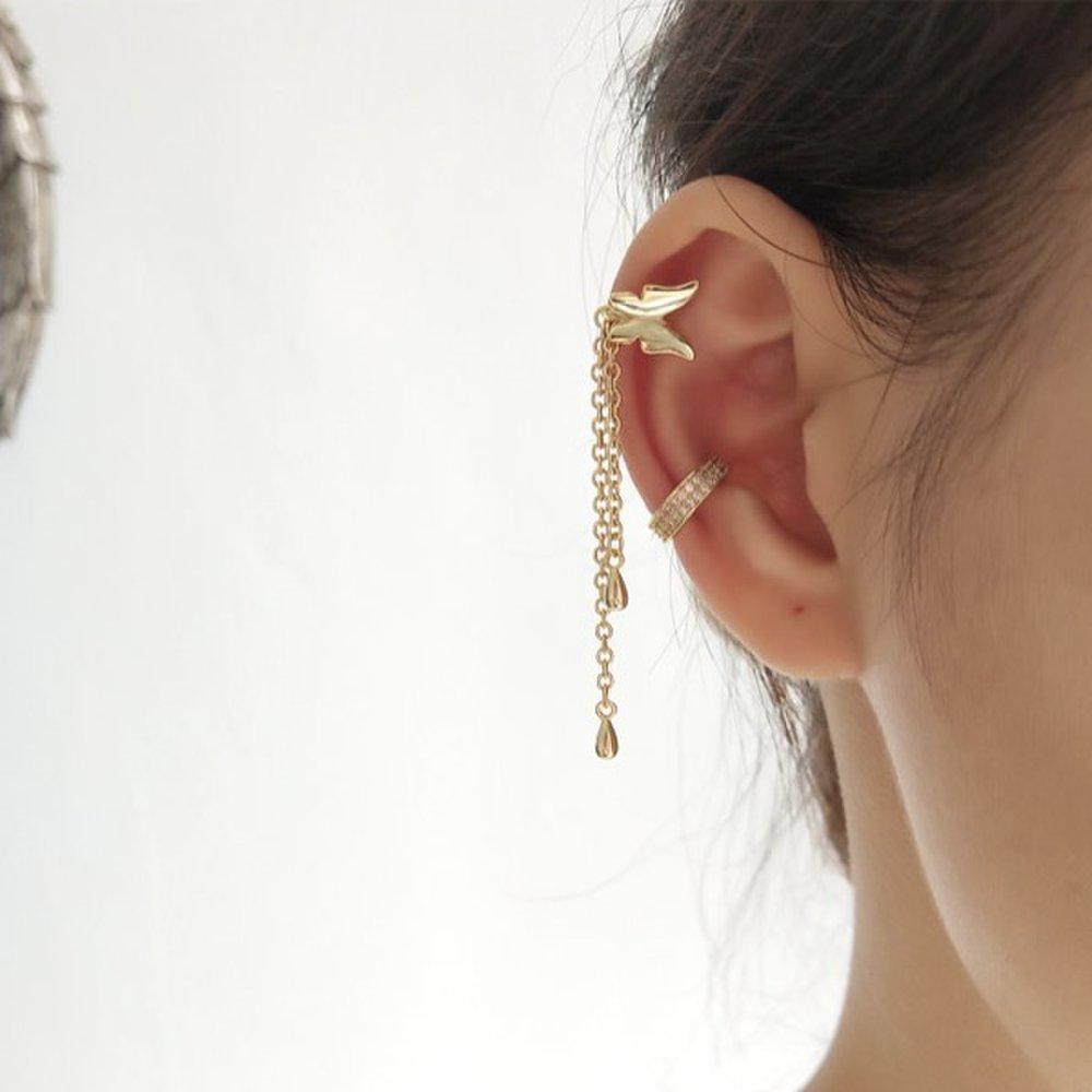 S925 Silver Butterfly Cubic Ear Cuff (1 Pair) Bracelet P1010W