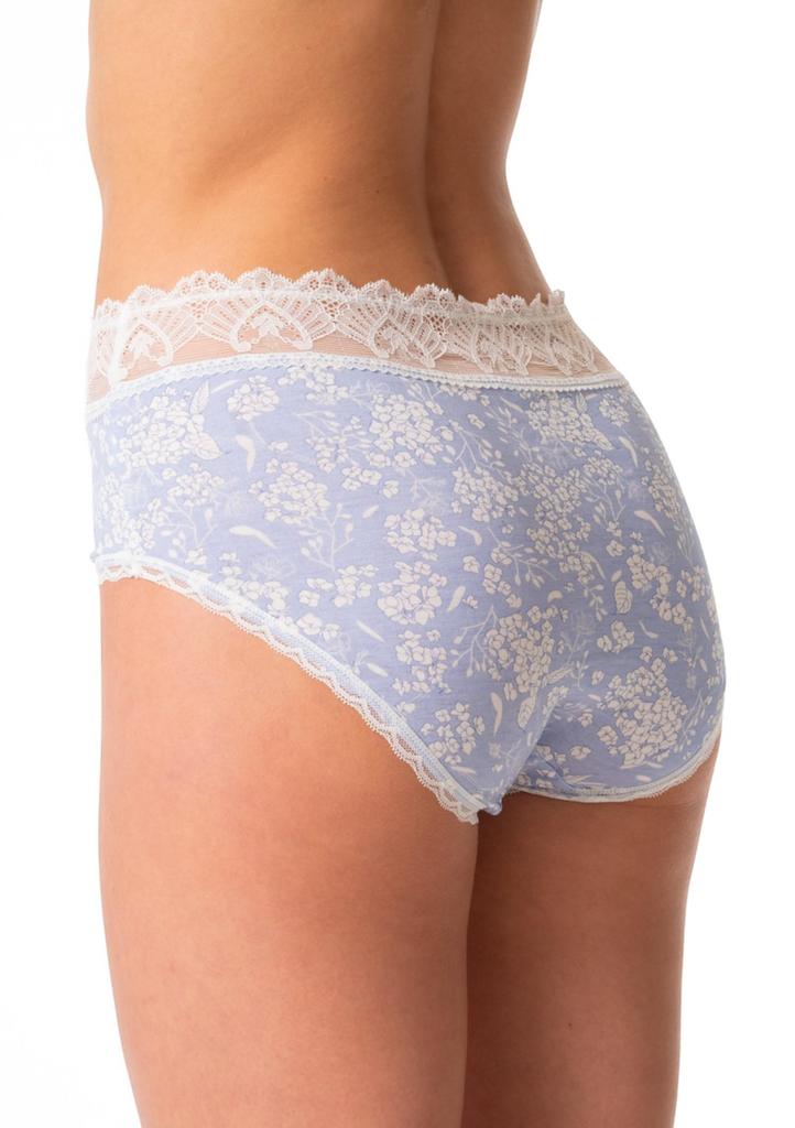 Figi damskie bawełniane (2 pack) o kroju midi bikini z koronką w pasie LPC 533 Key