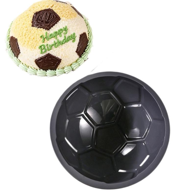 Football Soccer Shape Cake Molds Silicone Half Sphere Pan Nonstick Dome Baking Tool for Home, Party Cakes and Sports Theme Dessert