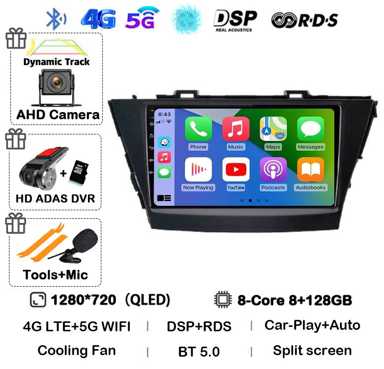 Android 14 Carplay For Toyota Prius Plus V Alpha 2012 2013 2014 2015 2016 2017 LHD/RHD Car Radio Multimedia Player Stereo GPS BT