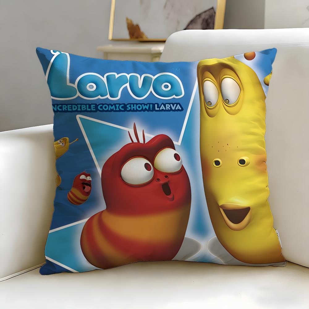 Klasický kreslený povlak na polštář Larva Měkký Snadno omyvatelný Povlak na polštář Univerzální pro pohovku Postel Cestování a Kancelář