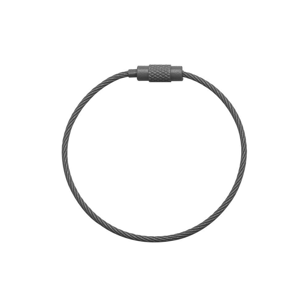 

1.5*150mm Stainless Steel Luggage Tag Circle Loop Cable Wire EDC Keyring Screw Lock Keychain Rope серый