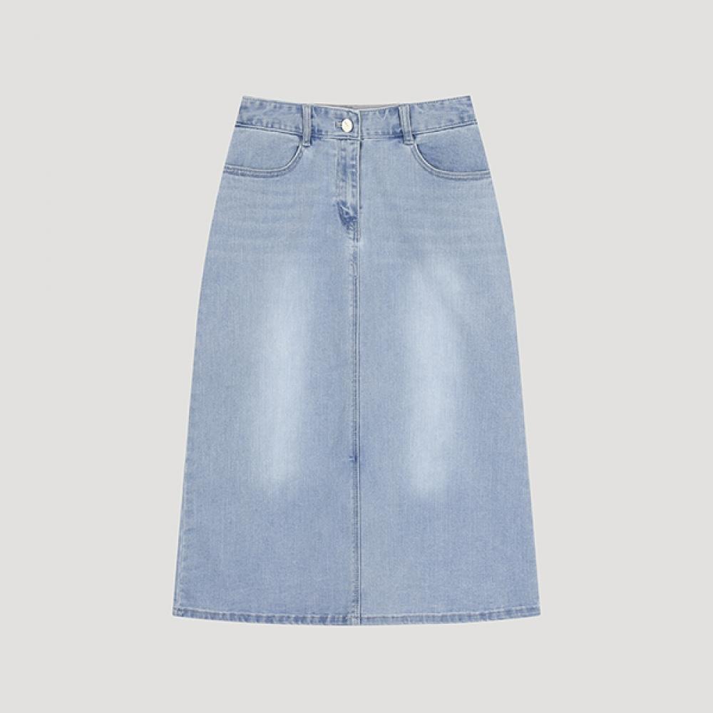 

[She S miSS] Back Slit Denim Midi Skirt SSmSko12010 Ll light blue/55