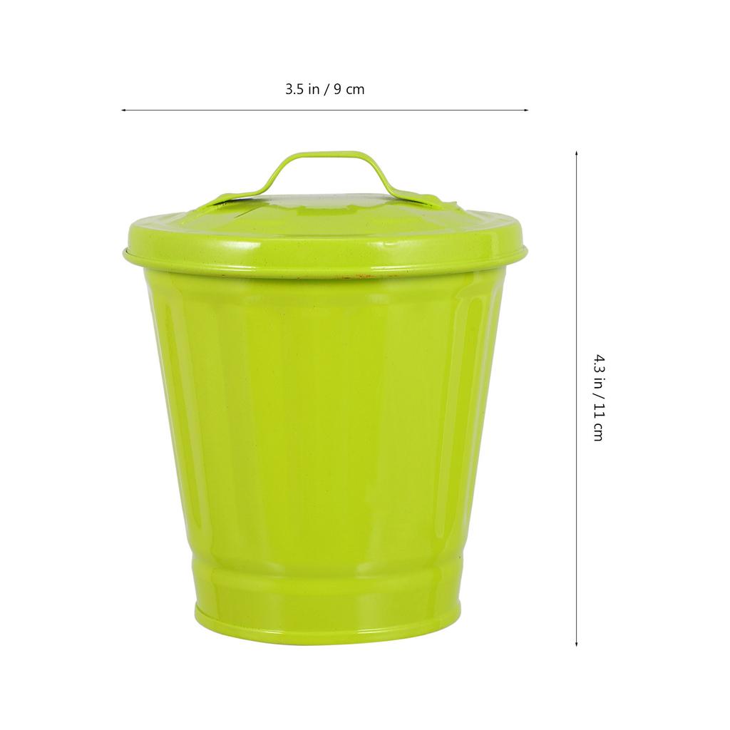 Creative Small Garbage Bin Desktop Trash Can Cute Covered Waste Container for Kitchen Bathroom Office Flower Pot Storage