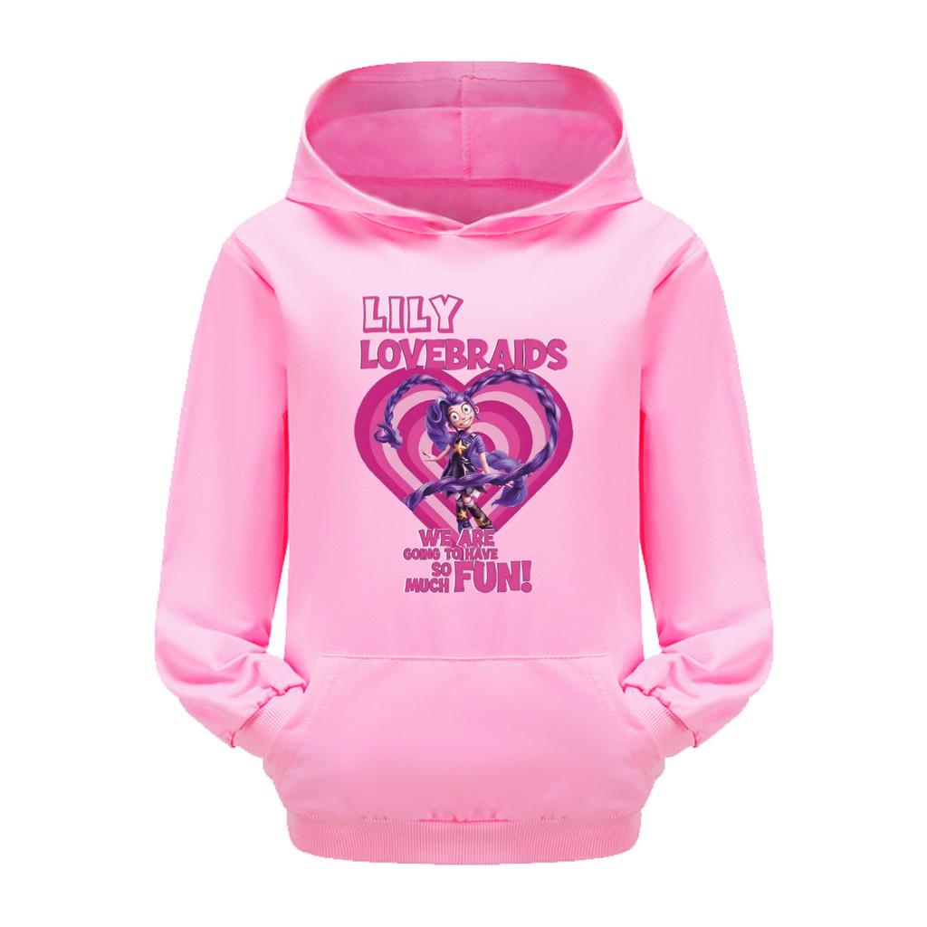 

5580 Многоцветные Детские Худи с Принтом Лилии Lovebraids с Длинным Рукавом Топ 110cm розовый