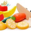 Set Giocattolo Educativo Taglia-Taglia in Legno di Frutta e Verdura per Gioco di Finzione e Apprendimento in Cucina per Bambini.