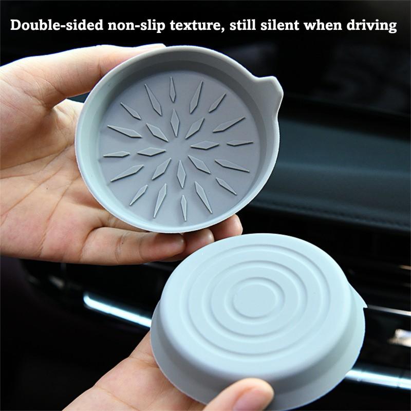 2/4pcs Snowflake Car Cup Holder Coaster Silicone Cup Holder Insert Non-Slip Cup Holder Car AccessoriesInterior Silent Cup Pad