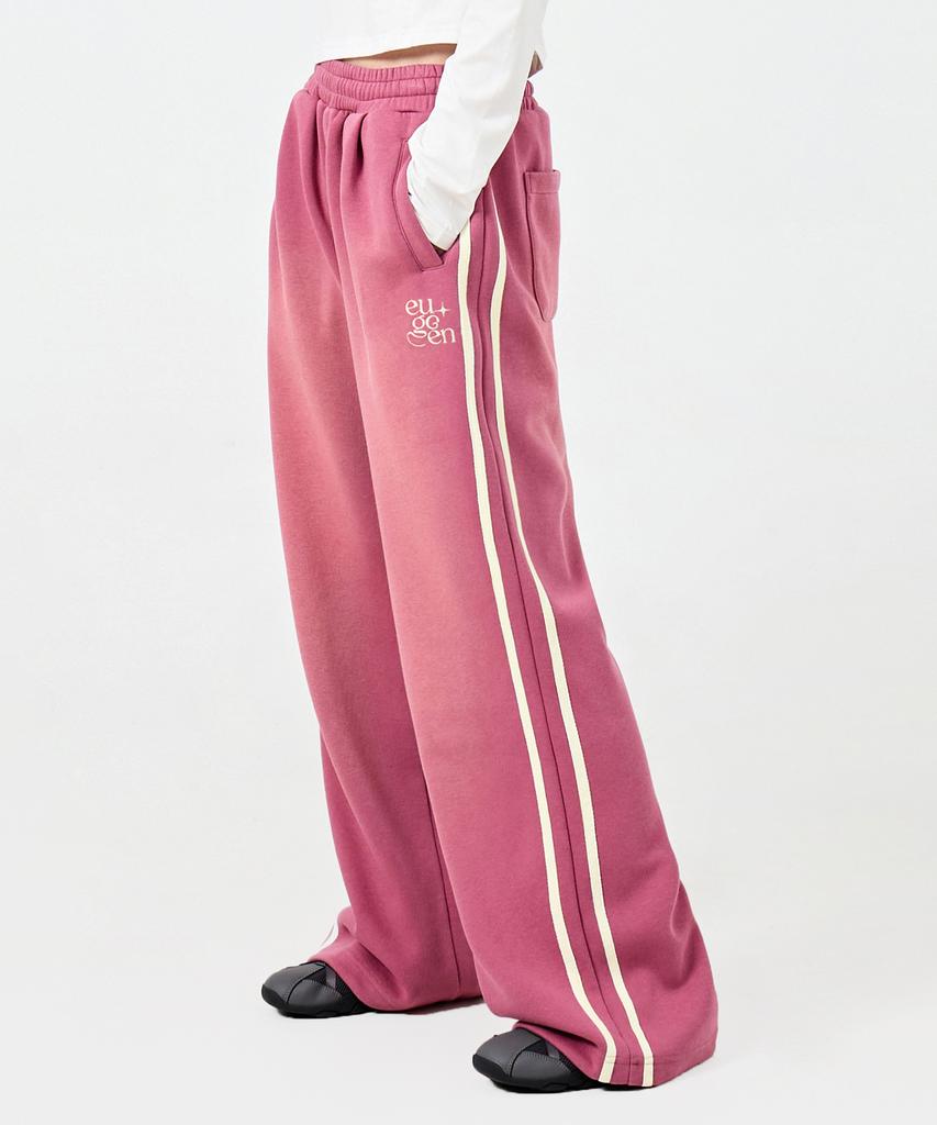 Yujen Washed Semi Bootcut Track Sweatpants_Pink