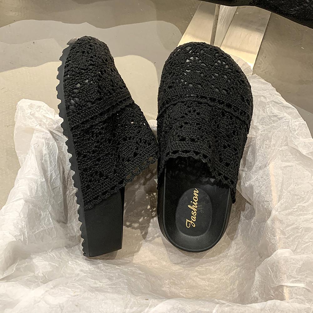 Platform Women Slippers Flats Casual Mules Shoes Designer Sandals 2025 Summer Fashion Slides New Slingback Mujer De Zapatillas