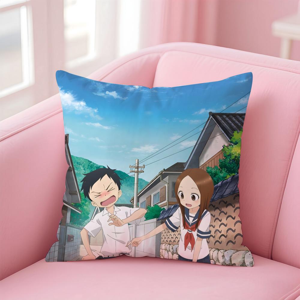 Anime Cartoon Takagisan X NishikataN Cushion Cover Pillow Case Soft Skin Friendly Fabric Concealed Zipper